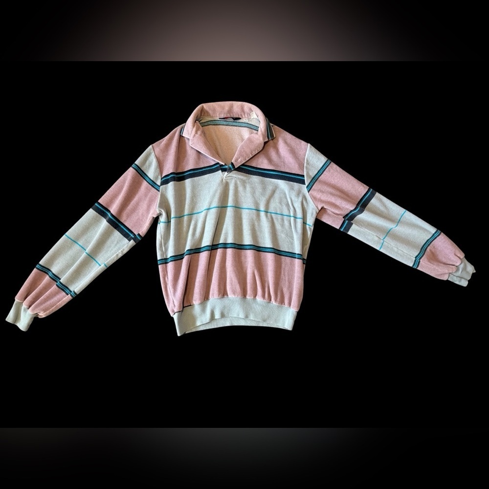 Men's Striped Sweater in Pink and Cream